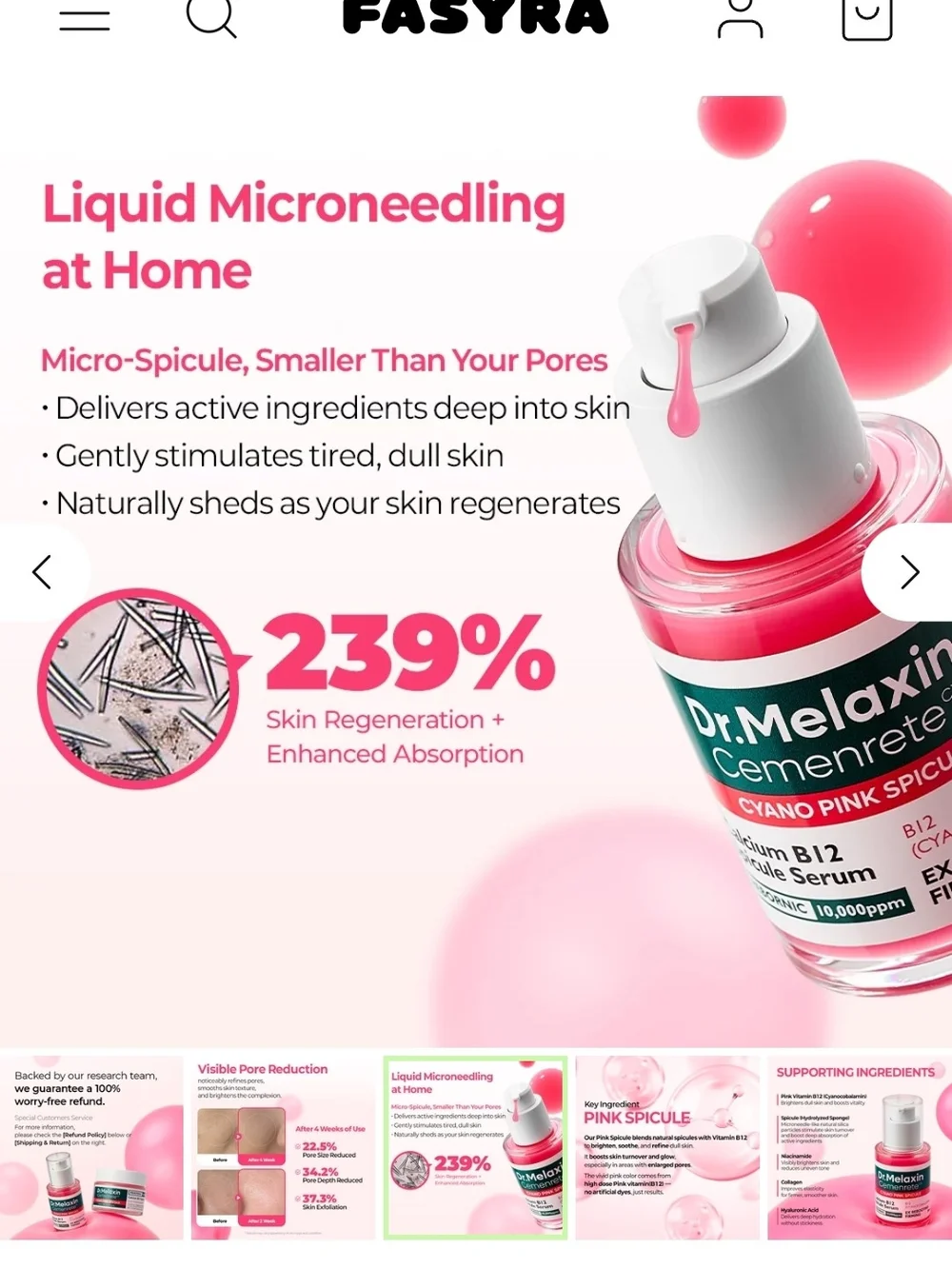Cyano Pink Spicule Calcium B12 Serum - Pink